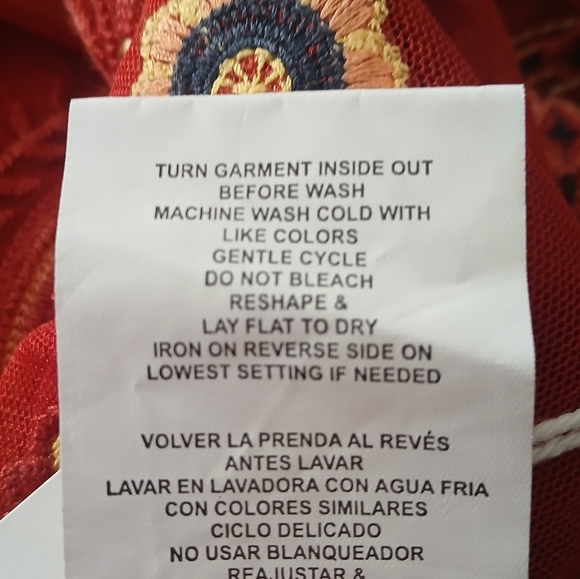 Coco + Jaimeson Embroidered Red Sheer Sleeveless Tank Top Electric Traveler - Picture 12 of 14